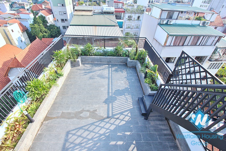 High-end 3 beds apartment with pretty terrace for rent in To Ngoc Van st, Tay Ho